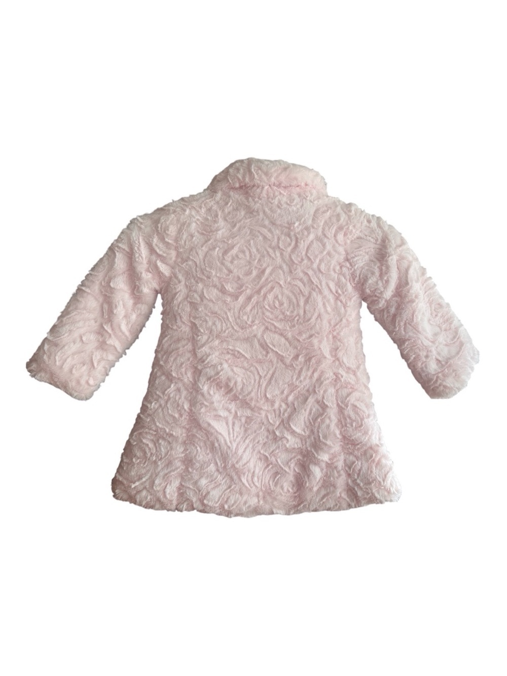 Juicy Couture Toddler Faux Fur Coat Pink Rosette Plush Glam Princess Jacket 3T - Picture 3 of 10